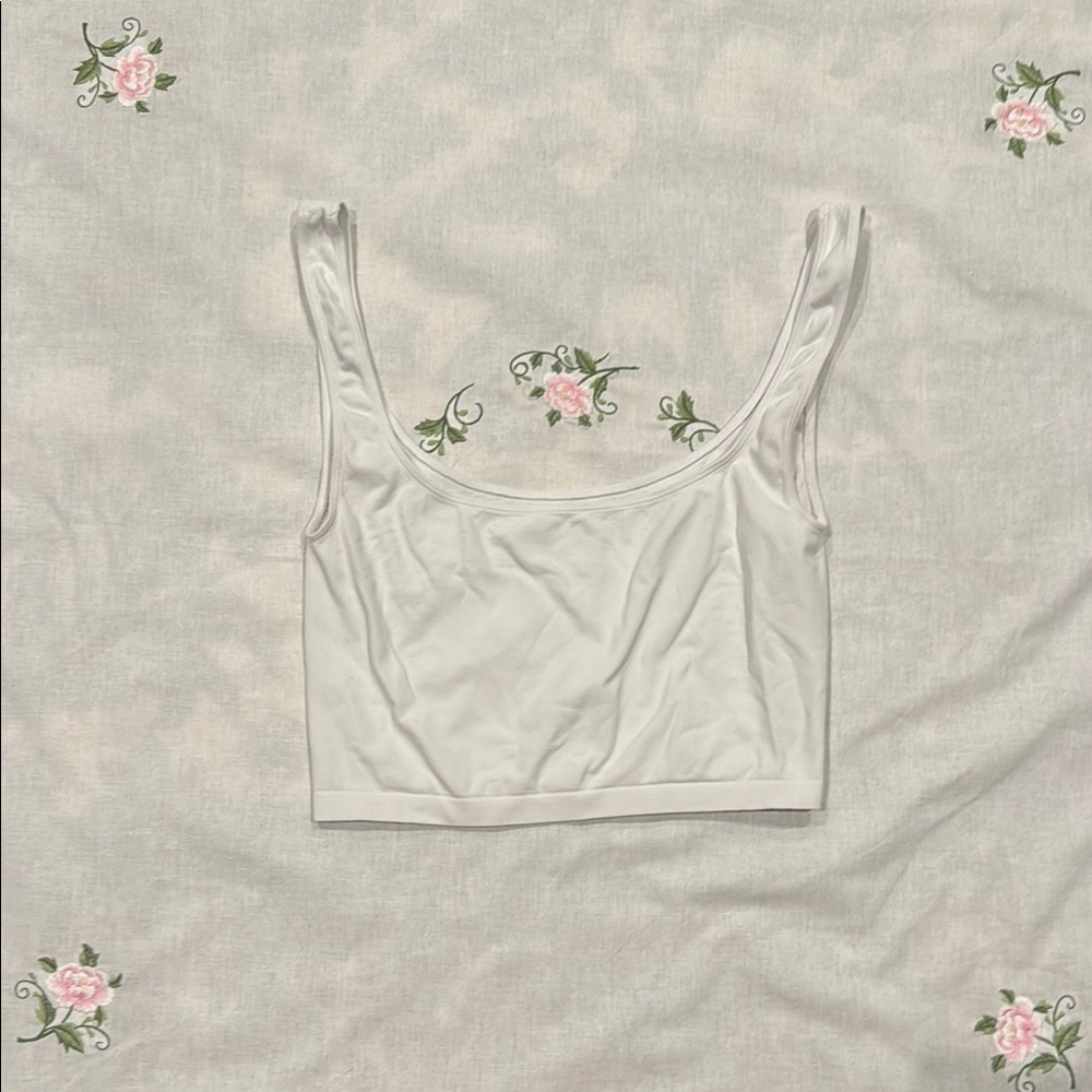 Free People White Cropped Tank